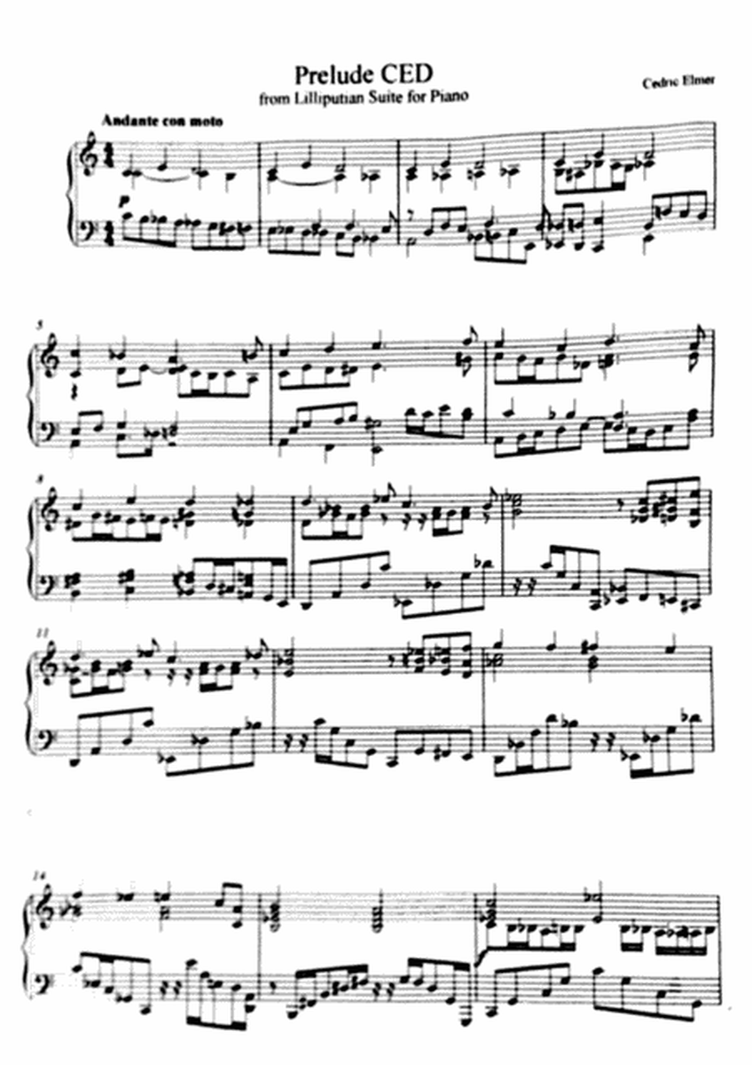 Prelude CED from Lilliputian Suite for piano