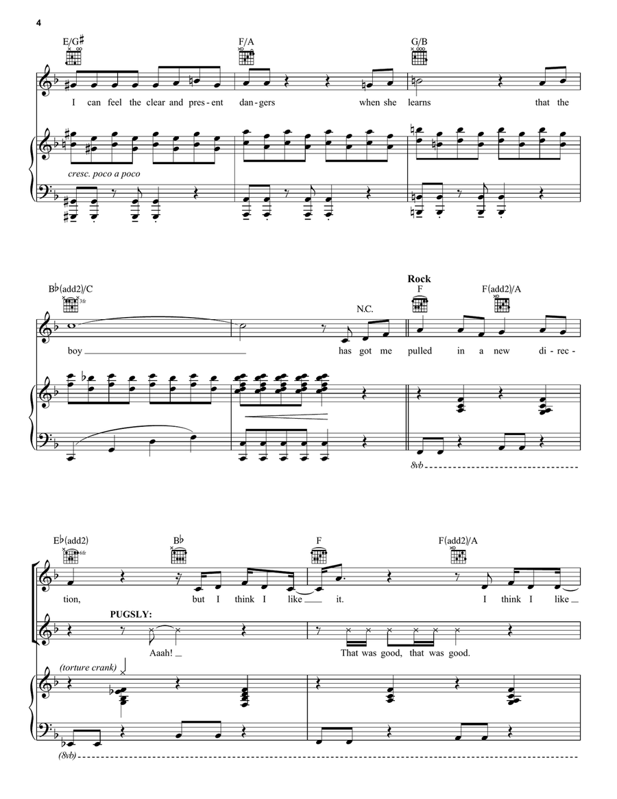 Pulled (from The Addams Family Musical) Voice scores gallery preview page 4