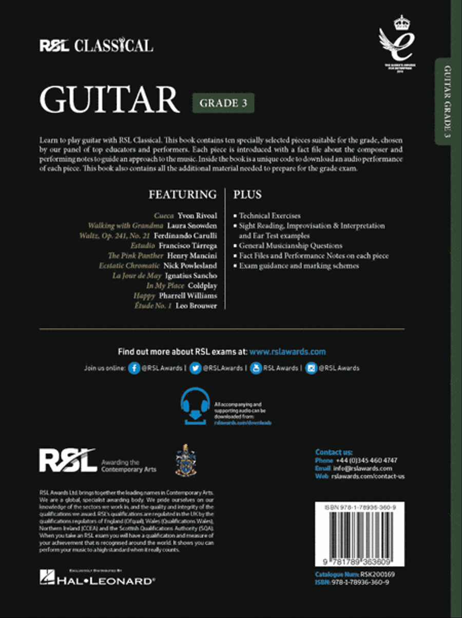 RSL Classical Guitar Grade 3 (2022) Acoustic Guitar scores gallery preview page 2