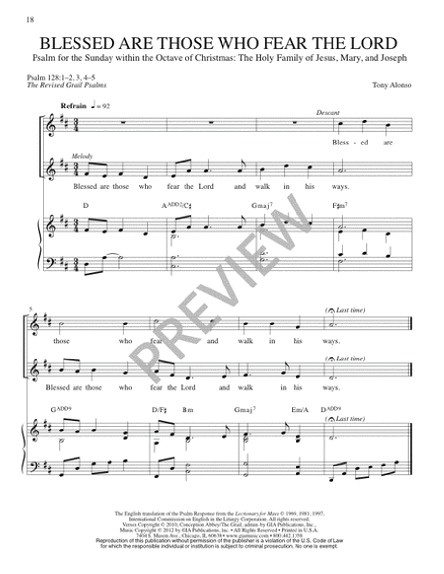The Lyric Psalter, Year C Piano scores gallery preview page 20