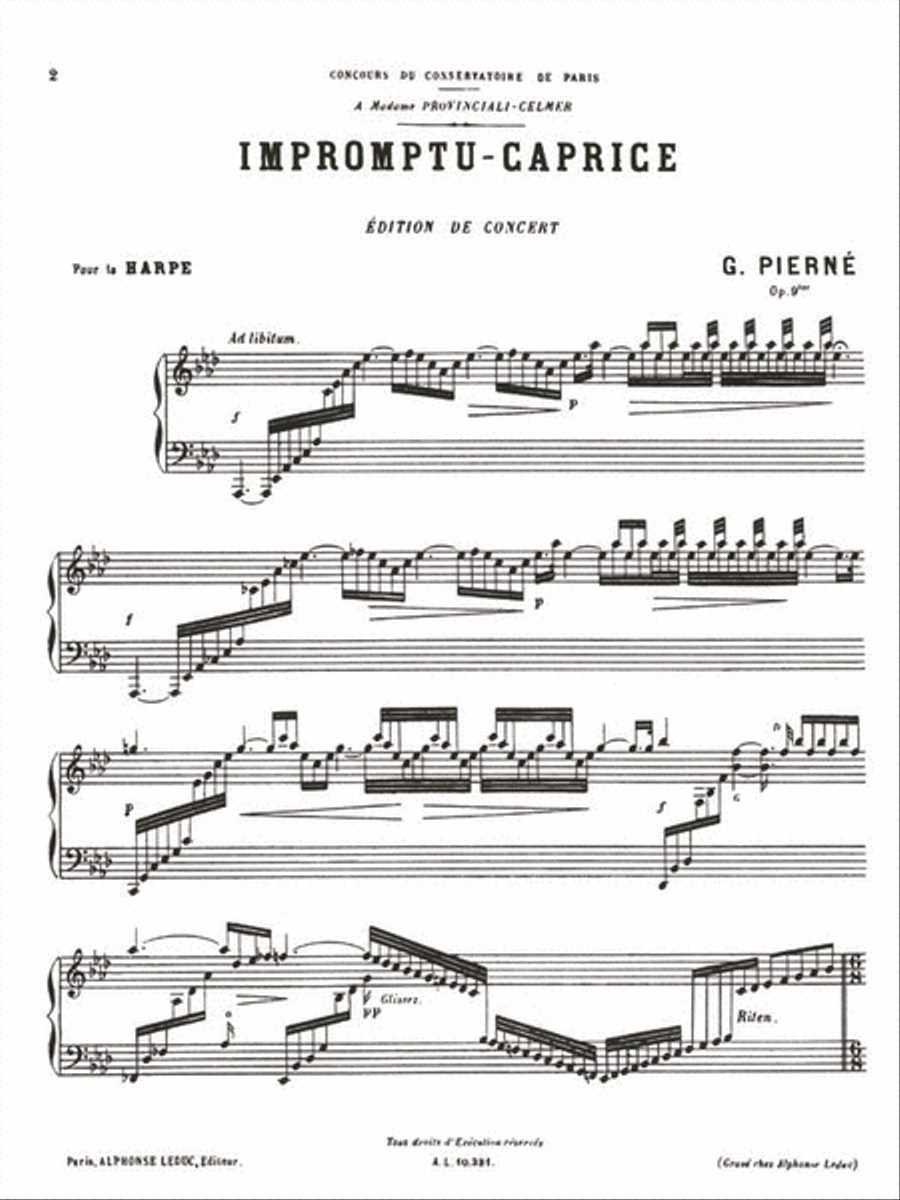 Impromptu-Caprice Pour la Harpe Op. 9 Harp scores gallery preview page 2