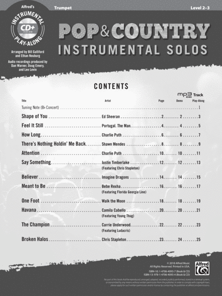 Pop & Country Instrumental Solos Trumpet image number null