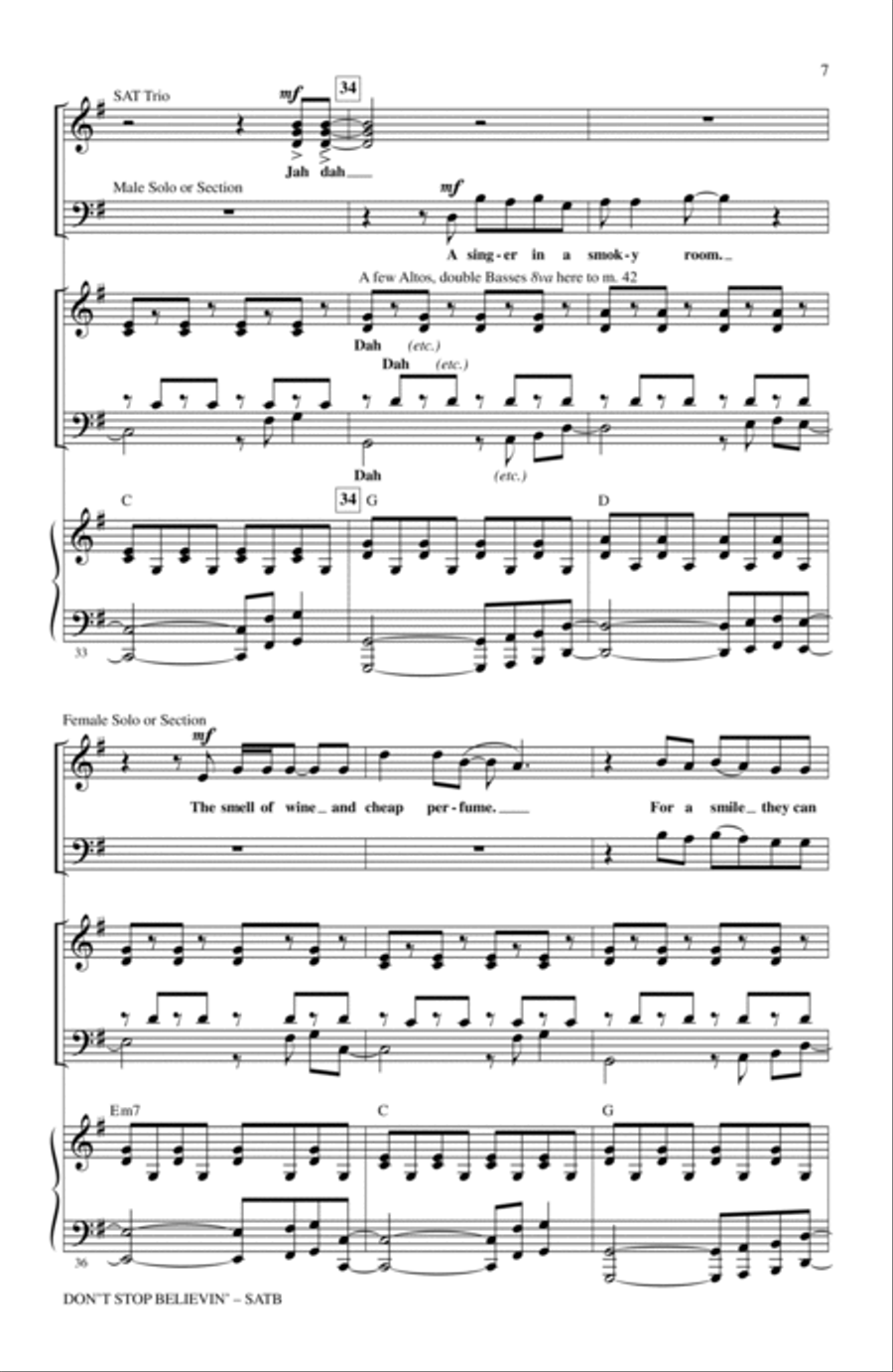 Don't Stop Believin' (arr. Roger Emerson) 4-Part scores gallery preview page 6