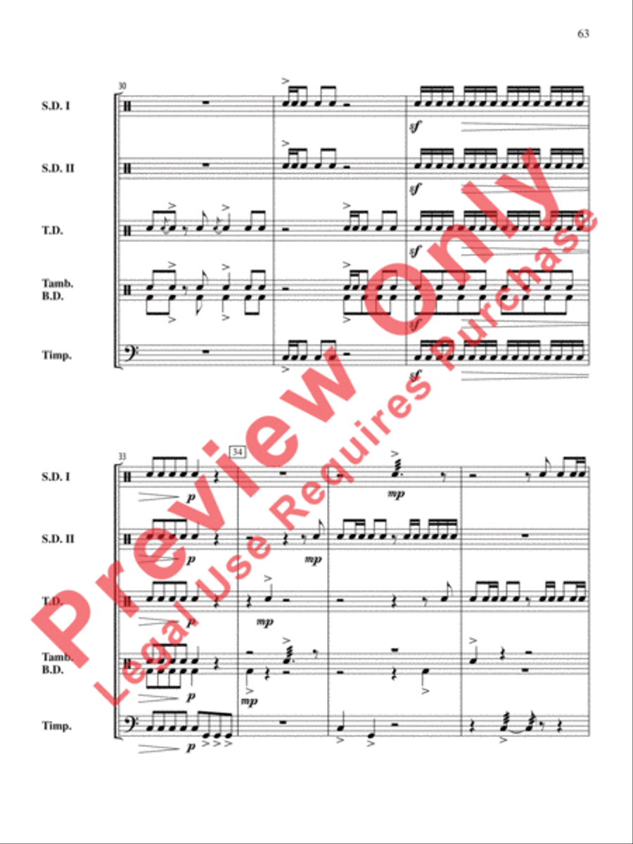 The Anthony J. Cirone Intermediate Percussion Ensemble Collection Percussion Ensemble scores gallery preview page 64