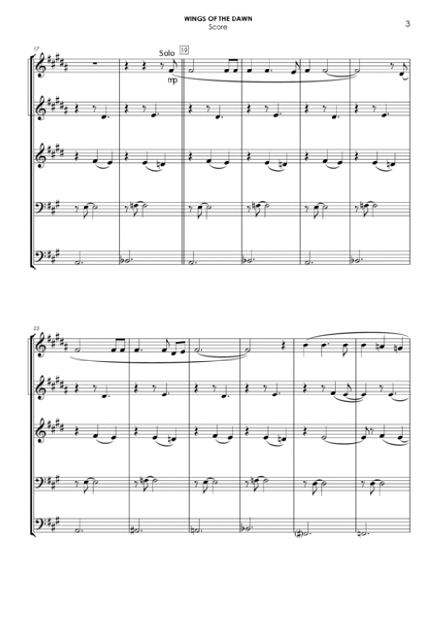 Wings Of The Dawn Wings Of The Dawn Brass Ensemble scores gallery preview page 3