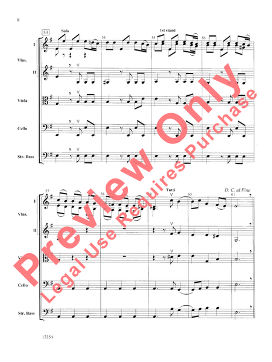 Hornpipe (from Water Music) String Orchestra scores gallery preview page 9