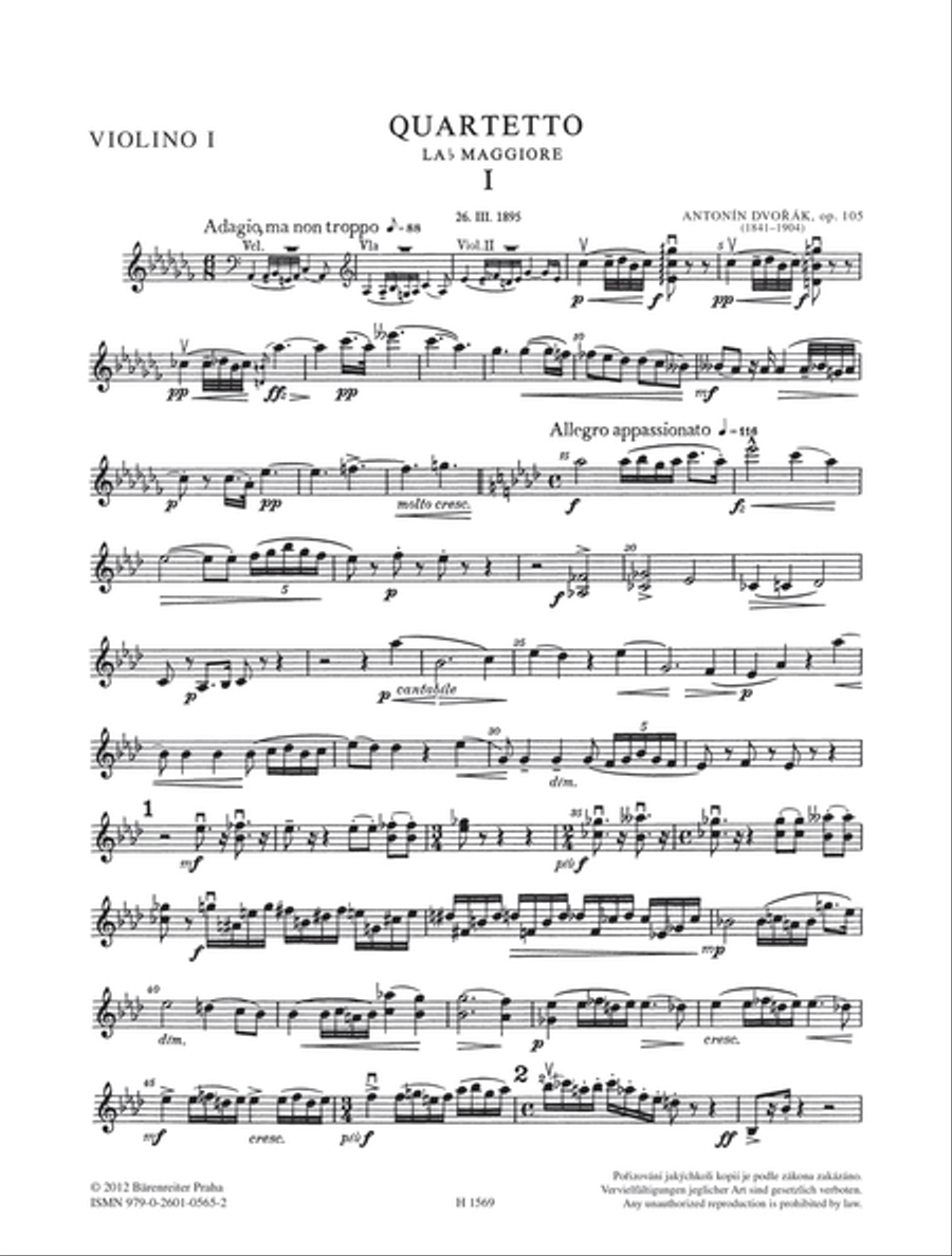 String Quartet no. 14 in A-flat major, op. 105 String Quartet scores gallery preview page 2