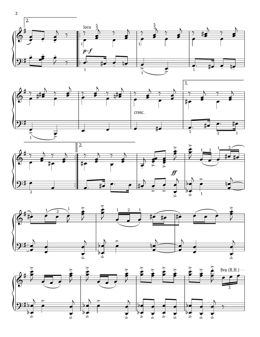 Russian Dance (Trepak) (from The Nutcracker) Piano Solo scores gallery preview page 2