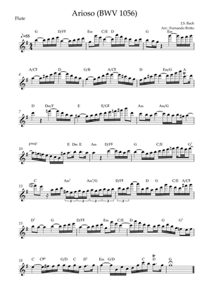 Arioso (J.S. Bach - BWV 1056) for Flute Solo with Chords