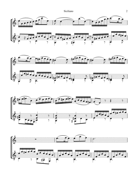 Siciliano BWV 1031 (A Minor) for flute and guitar image number null