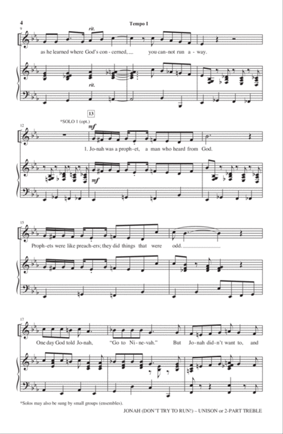 Jonah (Don't Try To Run!) Unison Choir scores gallery preview page 2