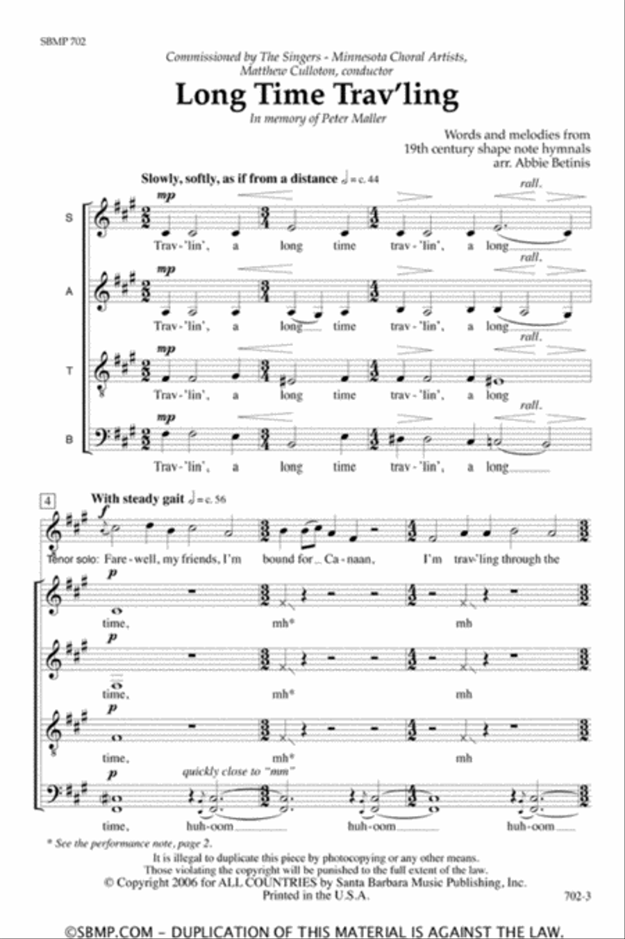 Long Time Trav'ling - SATB divisi Octavo Divisi scores gallery preview page 2