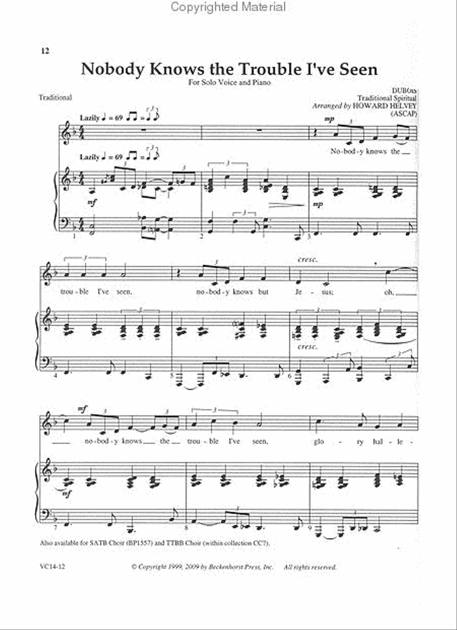 Classic Spirituals for Solo Voice Voice Solo scores gallery preview page 4