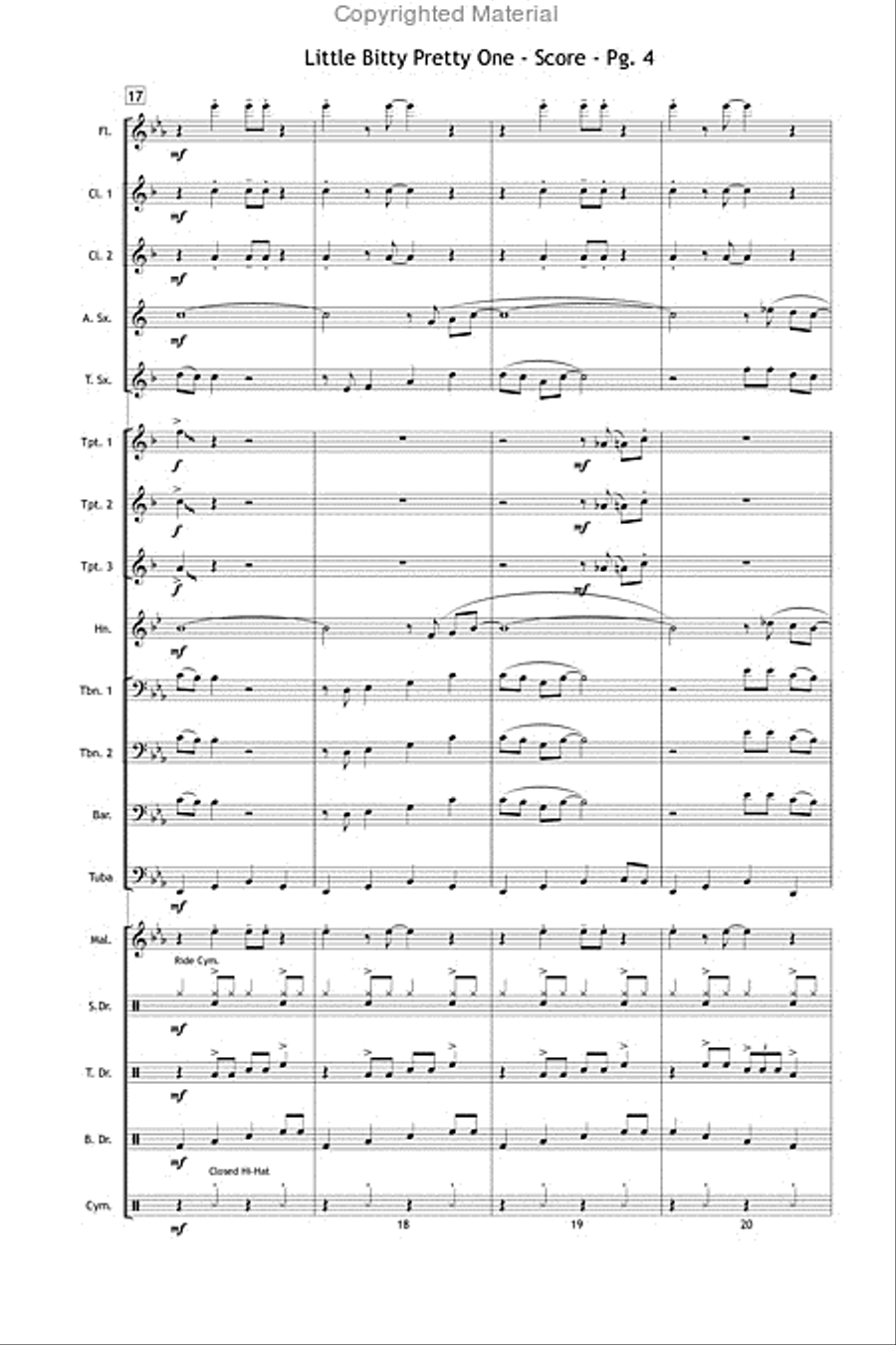 Little Bitty Pretty One Little Bitty Pretty One Marching Band scores gallery preview page 5