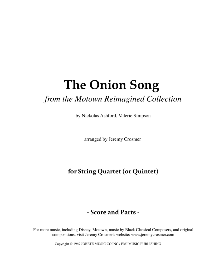 The Onion Song String Quartet scores gallery preview page 1