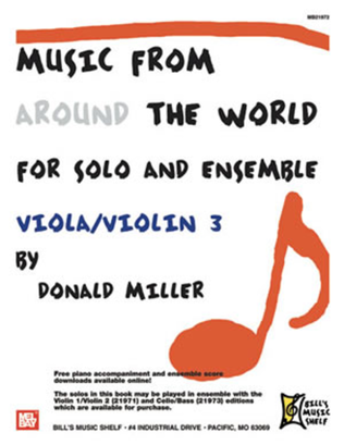 Book cover for Music from Around the World for Solo and Ensemble, Viola/Violin 3