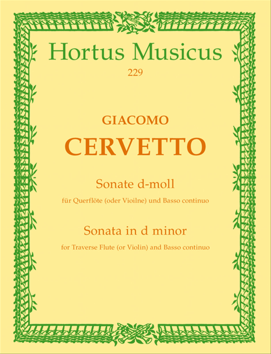 Sonate for Flute (Violin) and Basso continuo d minor op. 3/6 Flute scores gallery preview page 1