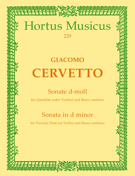 Sonate for Flute (Violin) and Basso continuo d minor op. 3/6