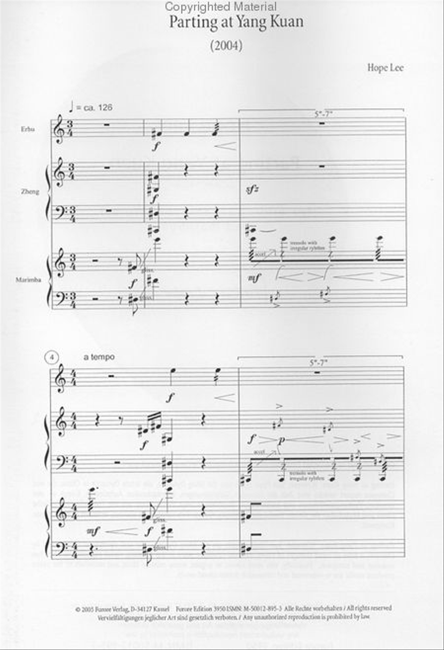 Parting at Yang Kuan Piano Accompaniment scores gallery preview page 2
