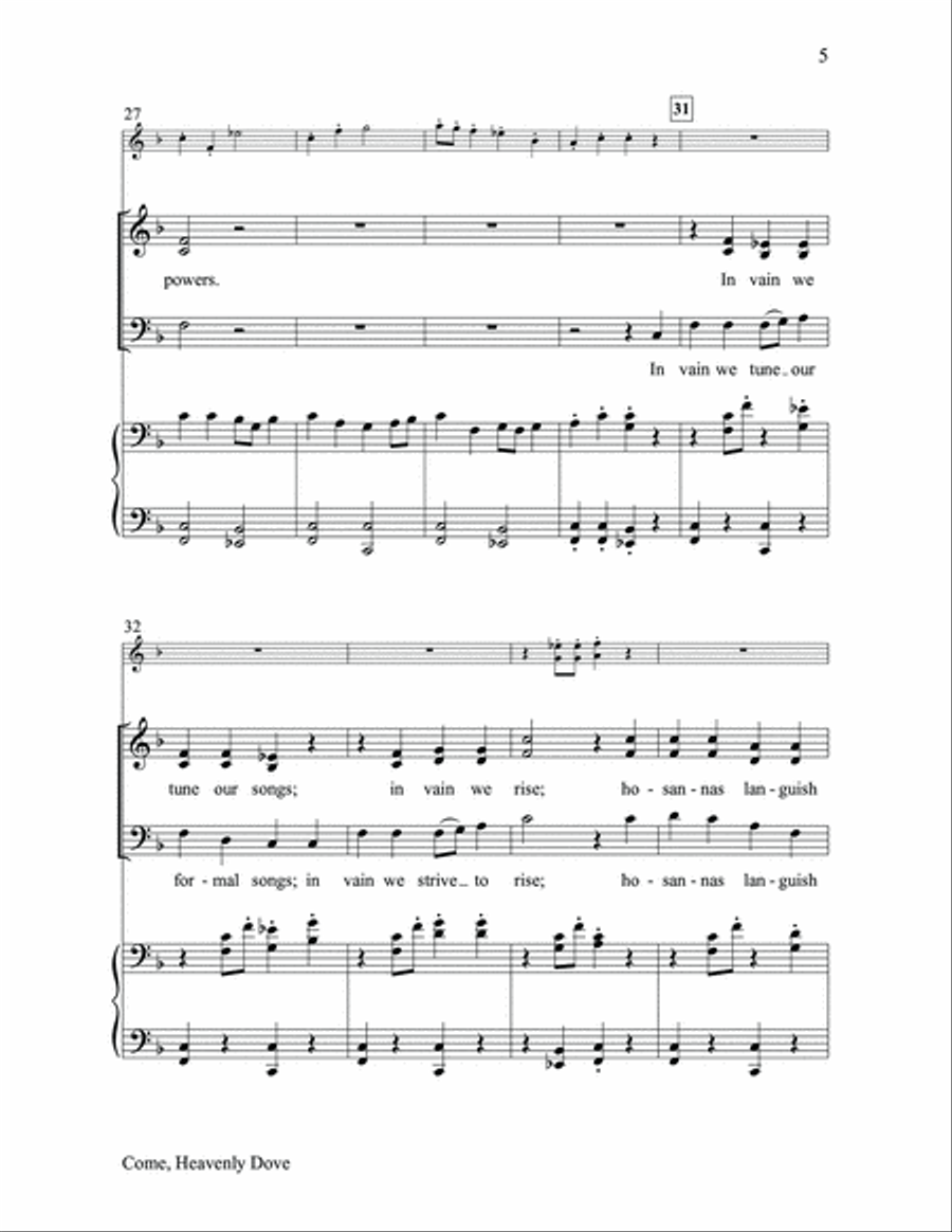 Come, Heavenly Dove Come, Heavenly Dove Choir scores gallery preview page 5