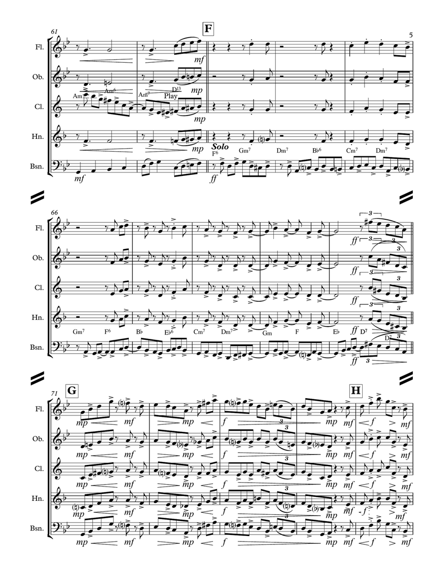 Oh Come, Oh Come Emmanuel (for Woodwind Quintet) Woodwind Quintet scores gallery preview page 6