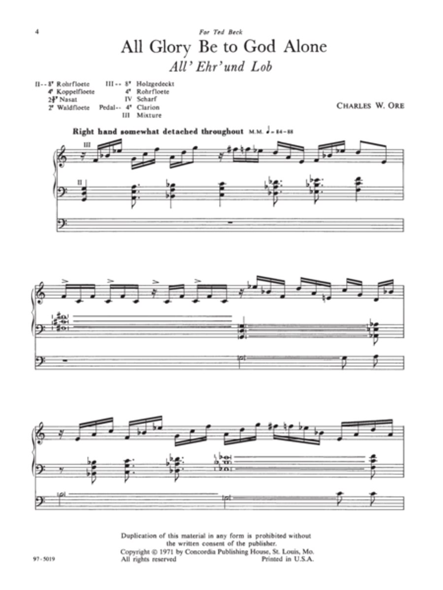 Eleven Compositions for Organ, Set I