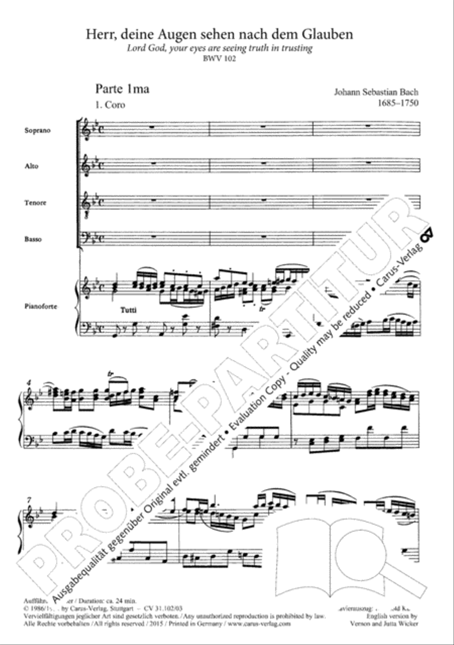 Lord God, your eyes are seeing truth in trusting (Herr, deine Augen sehen nach dem Glauben) ATB scores gallery preview page 6