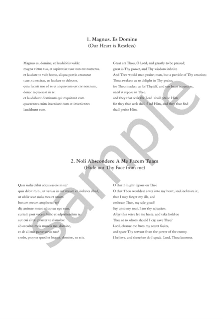 Canti Augustini (Saint Augustine Songs) for SSAATTBB Choir SSAATTBB scores gallery preview page 3