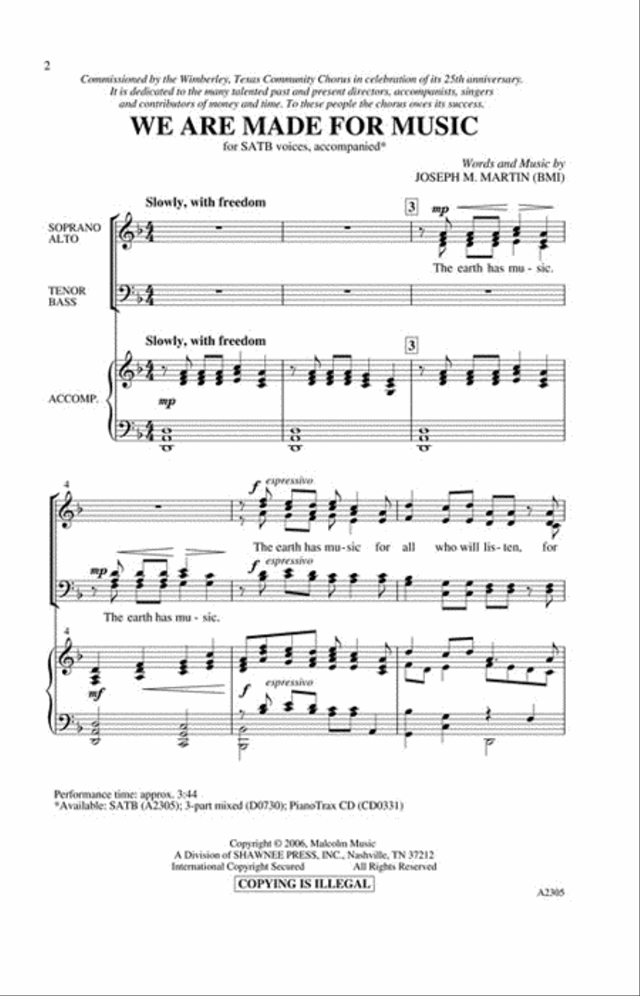 We Are Made for Music 4-Part scores gallery preview page 2