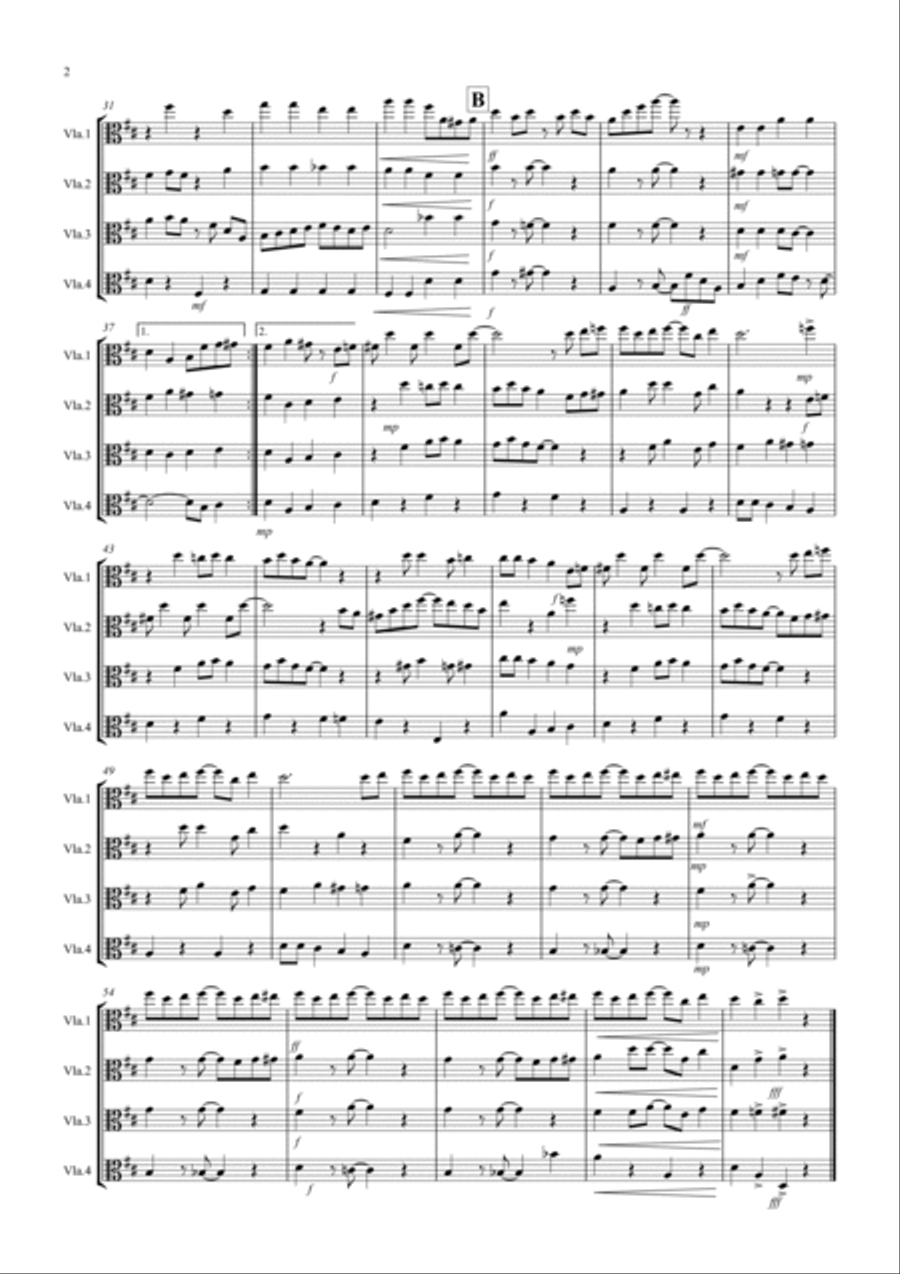 The Entertainer for Viola Quartet Viola Solo scores gallery preview page 2