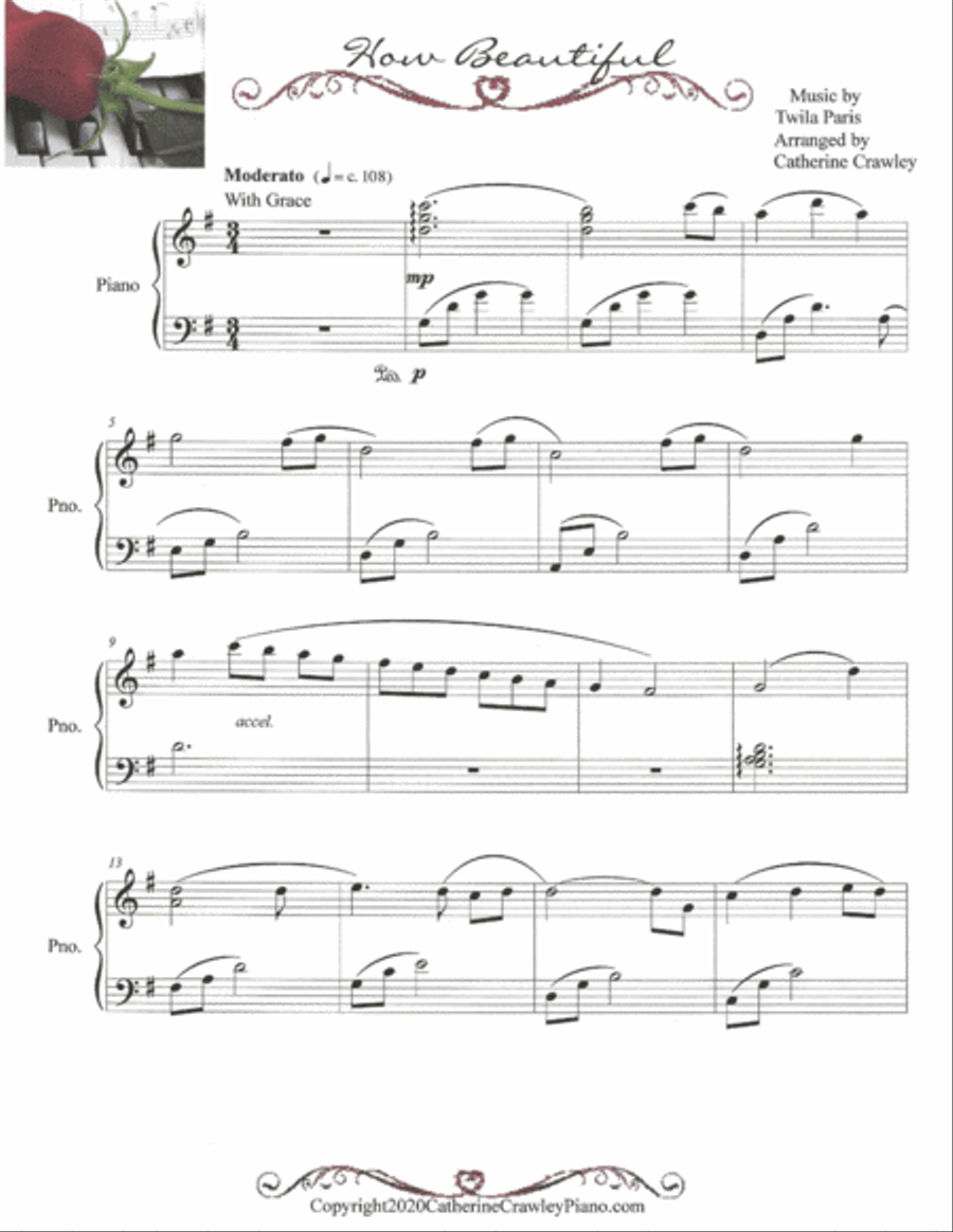 How Beautiful How Beautiful Piano Solo scores gallery preview page 1