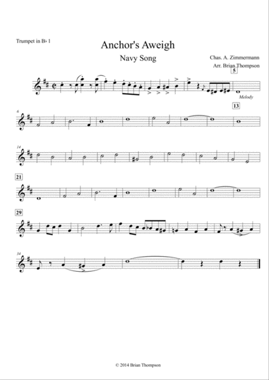 Anchors Aweigh For Brass Quintet Brass Quintet scores gallery preview page 5