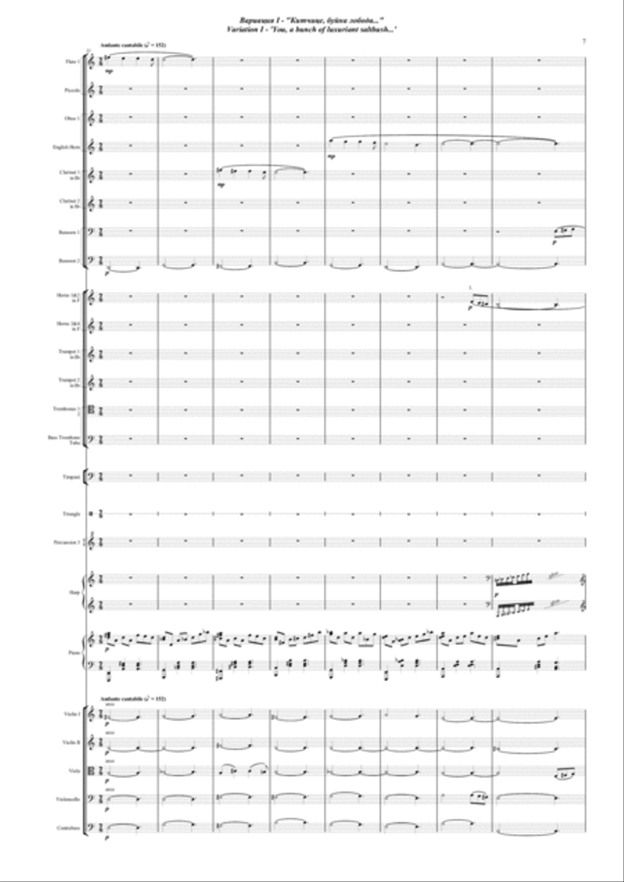 Symphonic variations 'Kitchitse, buyna loboda' ('A bunch of luxuriant saltbush') Full Orchestra scores gallery preview page 5