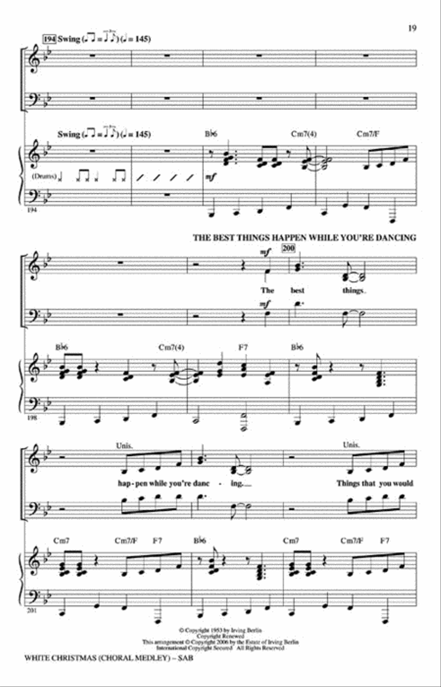 White Christmas (Choral Medley) 3-Part scores gallery preview page 5