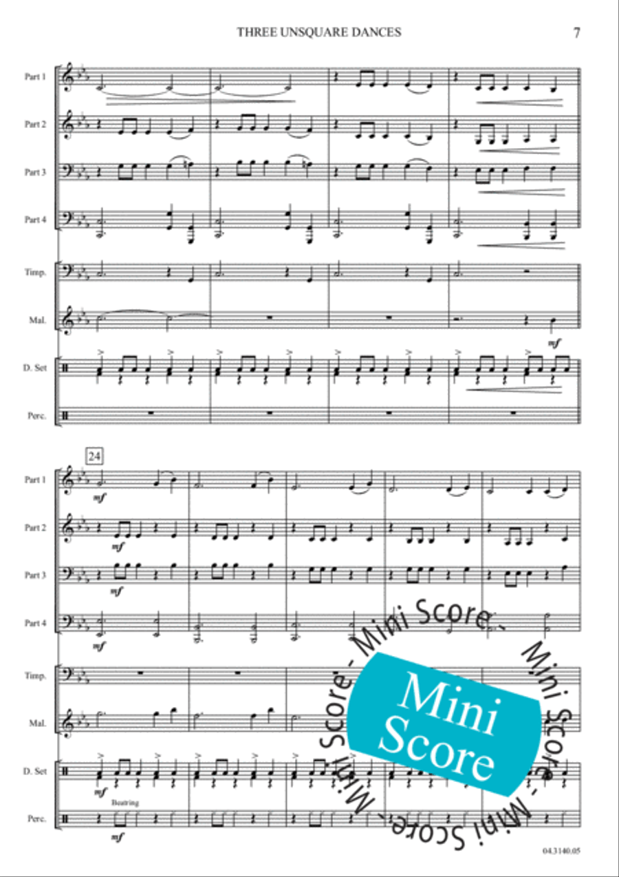 Three Unsquare Dances Brass Band scores gallery preview page 13