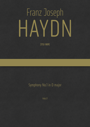 Book cover for Haydn - Symphony No.1 in D major, Hob.I:1