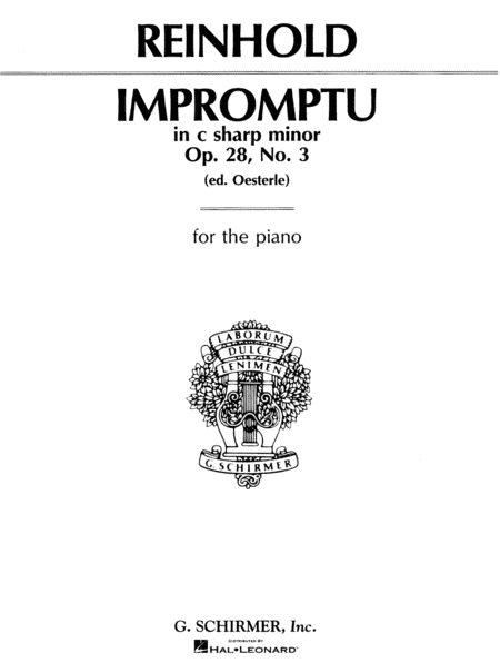 Hugo Reinhold : Impromptu, Op. 28, No. 3 in C#