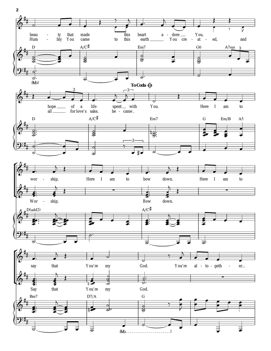 Here I Am To Worship Guitar scores gallery preview page 2