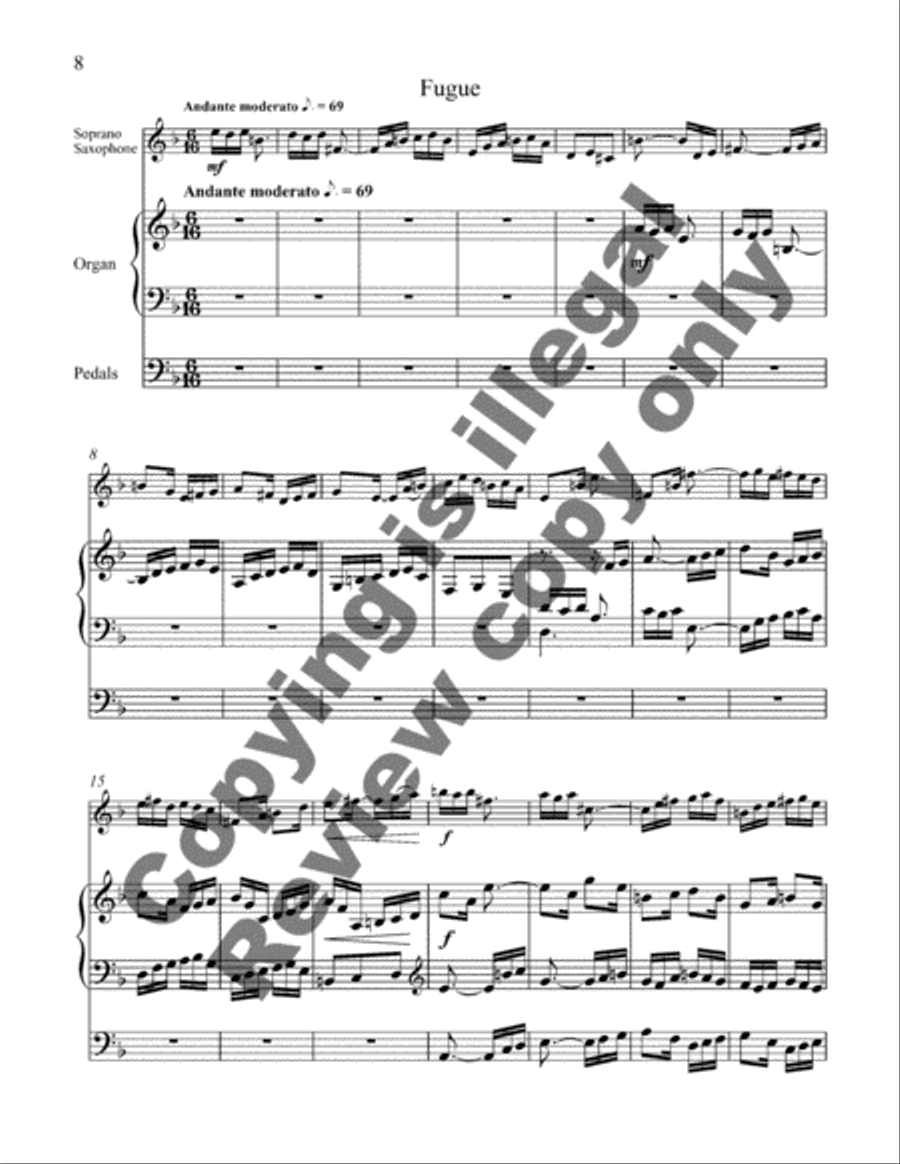 Aria and Fugue Soprano Saxophone scores gallery preview page 9