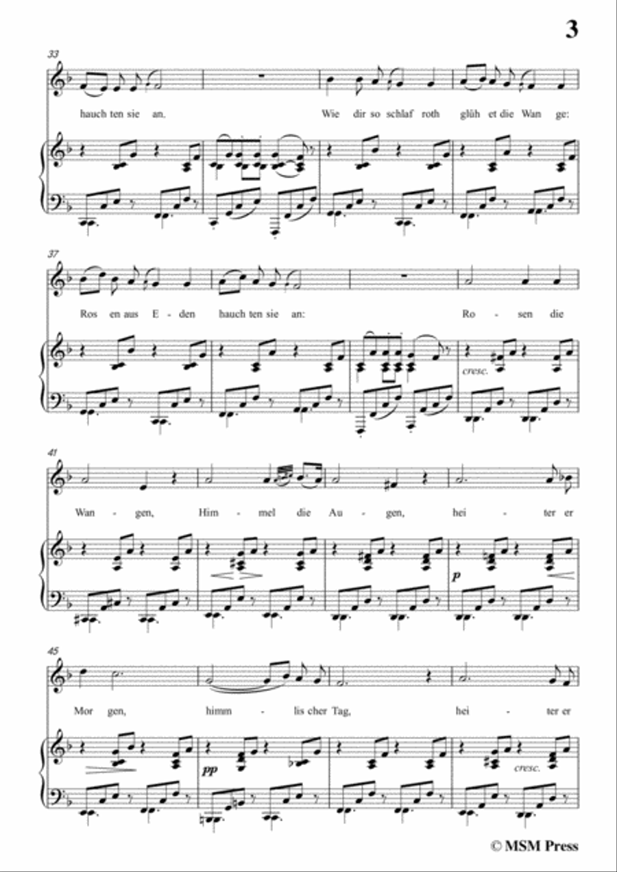 Schubert-Wiegenlied,Op.105 No.2,in F Major,for Voice&Piano Voice scores gallery preview page 5