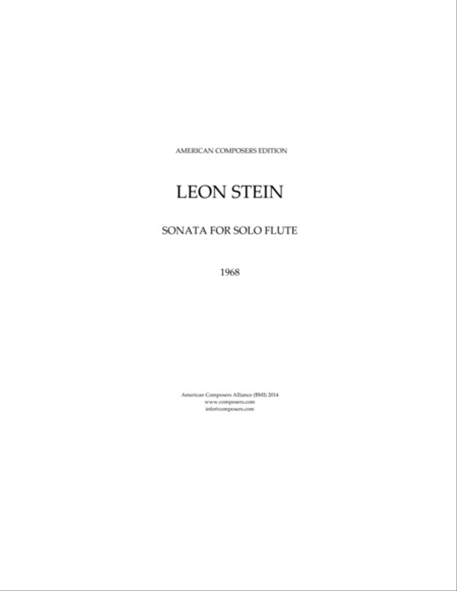 [Stein] Sonata for Solo Flute Flute Solo scores gallery preview page 3