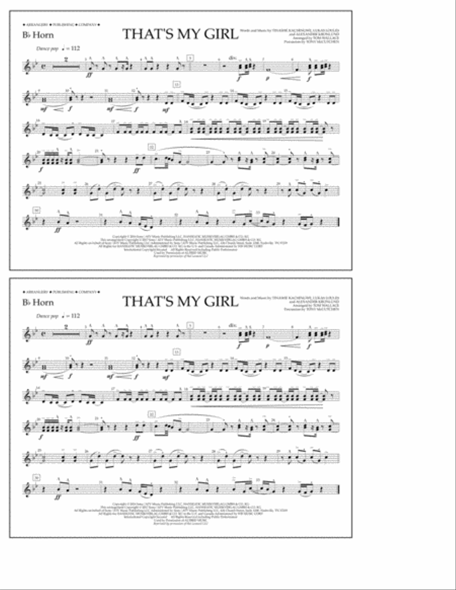 That's My Girl - Bb Horn Marching Band scores gallery preview page 1