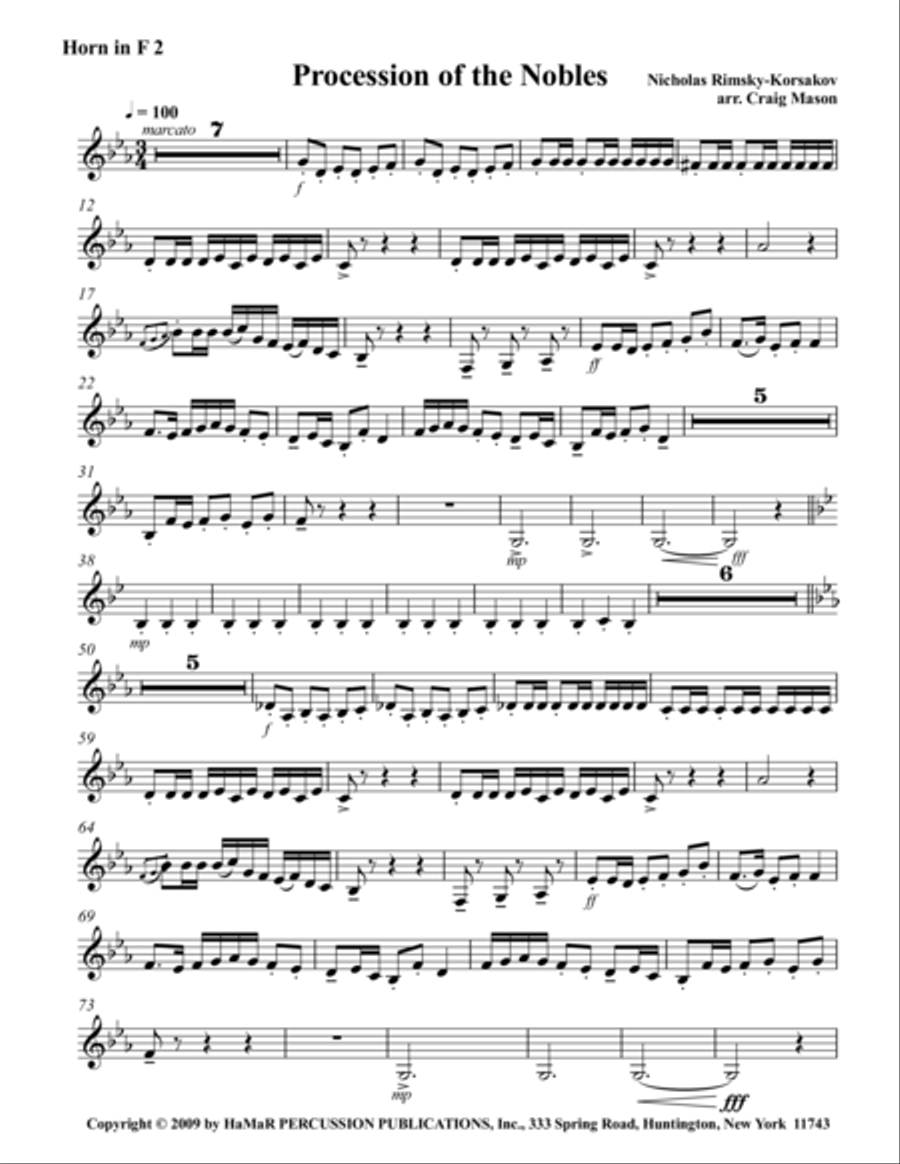 Procession of the Nobles Orchestra scores gallery preview page 1