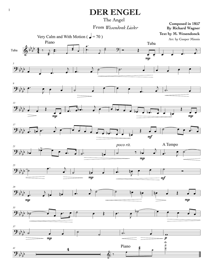 The Art of Melody: 13 Song Transcriptions for Tuba- Solo Parts Tuba scores gallery preview page 3