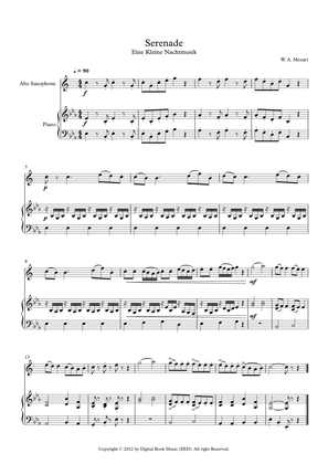 Book cover for Serenade (Eine Kleine Nachtmusik) - Wolfgang Amadeus Mozart (Alto Sax + Piano)