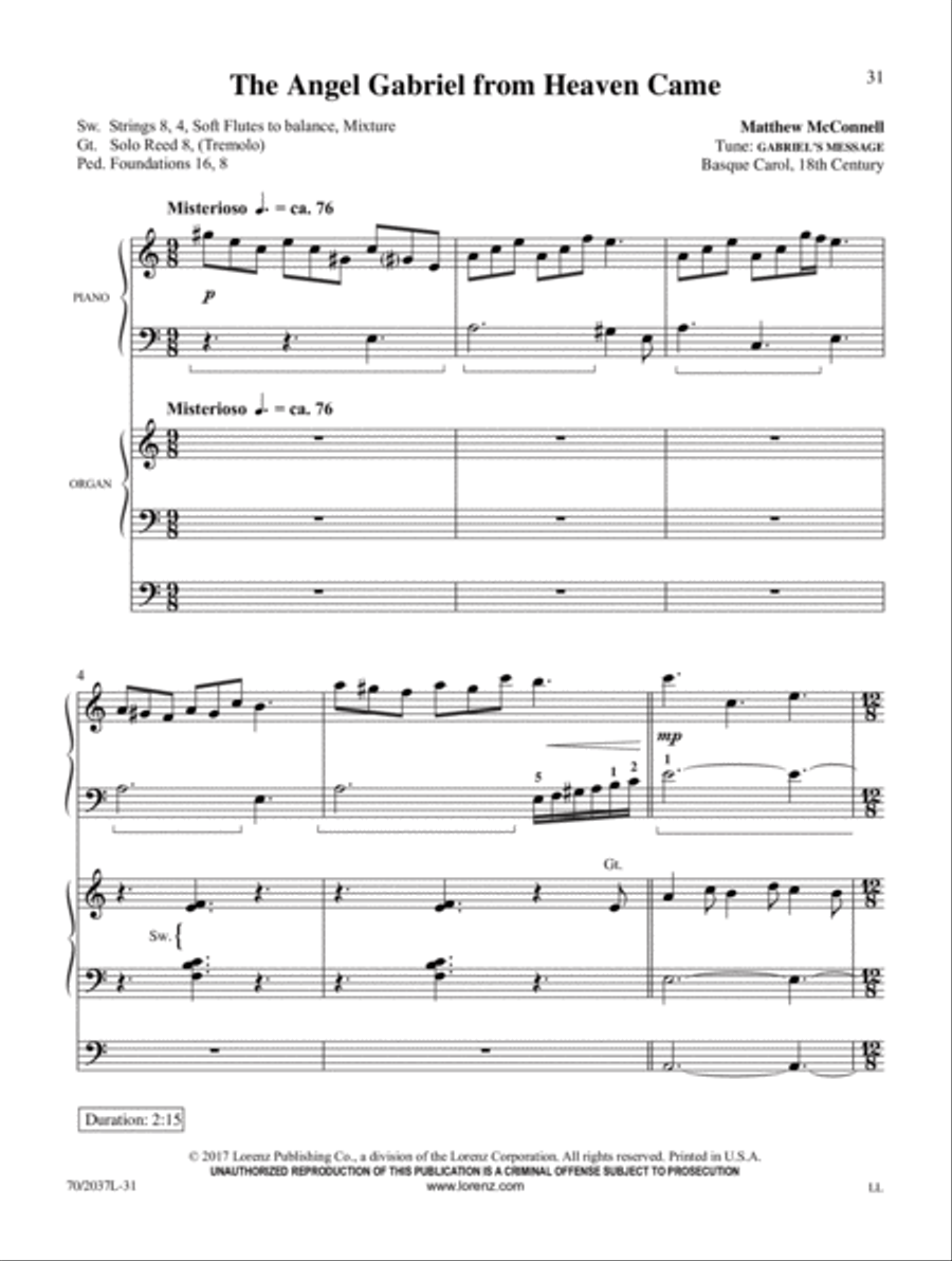The Snow Lay on the Ground Organ scores gallery preview page 7