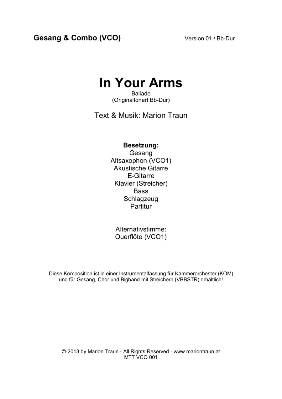 In Your Arms (VCO/Voice & Combo) Jazz Ensemble scores gallery preview page 2