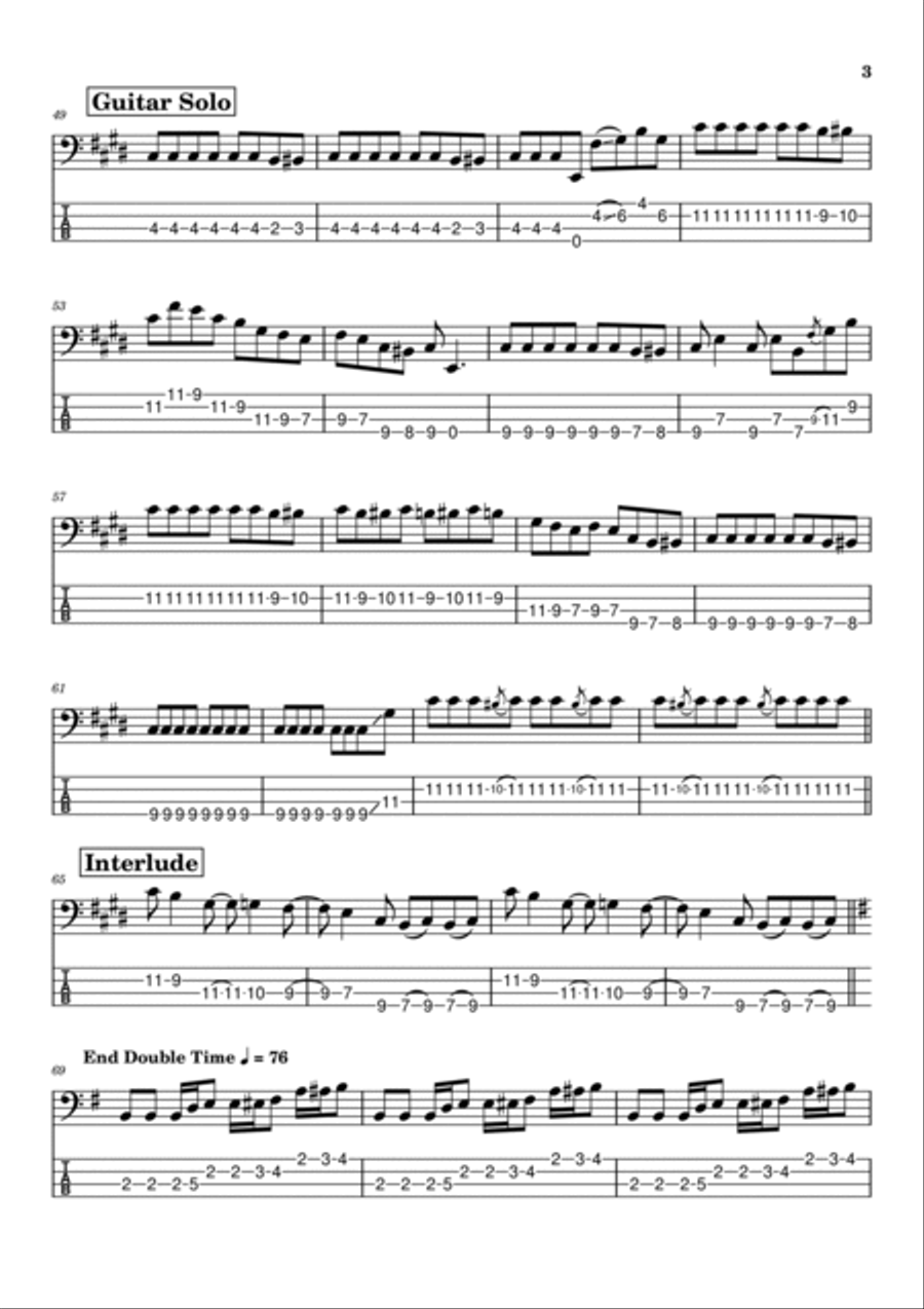 Iron Man Guitar Tablature scores gallery preview page 3