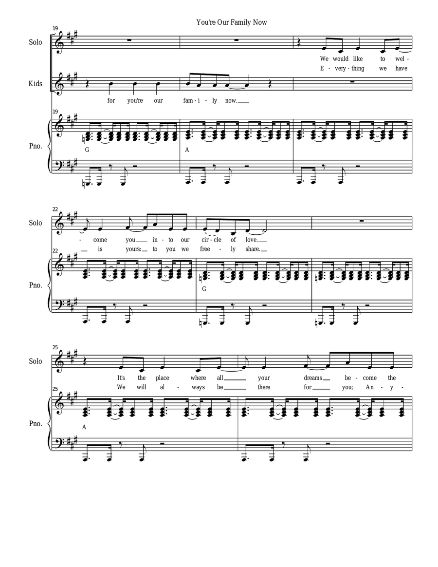 You're Our Family Now (Solo with Children's choir) Children's Choir scores gallery preview page 3