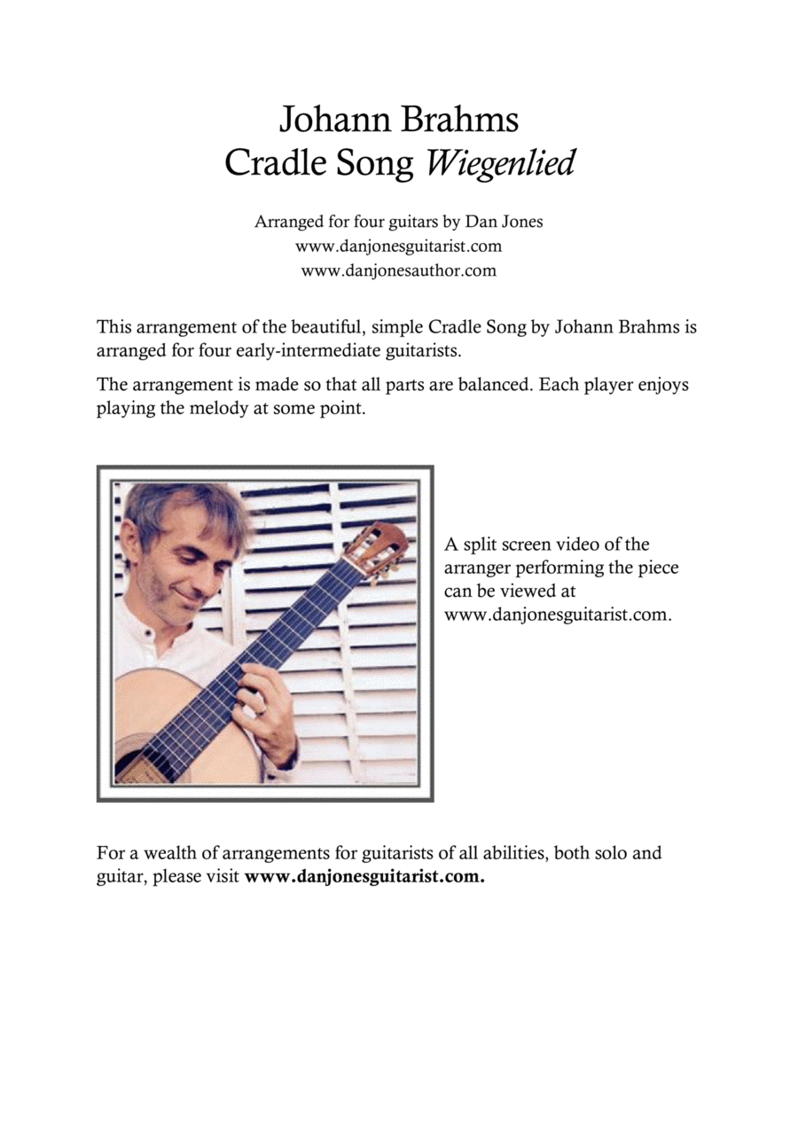 Cradle Song (Wiegenlied) Classical Guitar scores gallery preview page 1